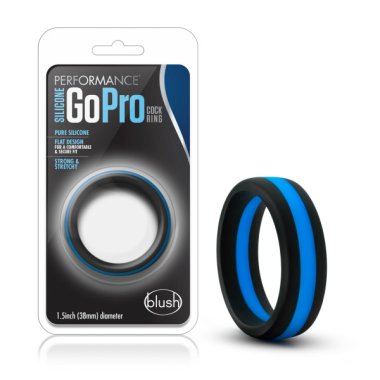 PERFORMANCE SILICONE GO PRO COCK RING BLACK/BLUE/BLACK