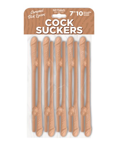 Cock Suckers Pecker Straws - Caramel Lovers Pack of 10