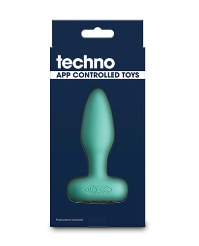 Techno Prism App Controlled Rotating & Vibrating Anal Plug - Teal