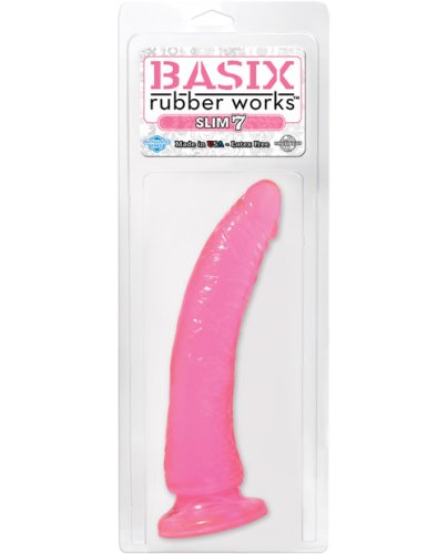 Basix Rubber Works 7\" Slim Dong - Pink