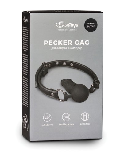 Easy Toys Ball Gag w/Silicone Dong - Black