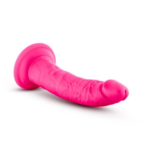 NEO ELITE 7.5IN SILICONE DUAL DENSITY COCK NEON PINK