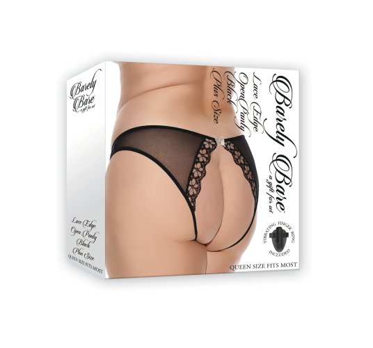 BARELY BARE LACE EDGE OPEN BACK PANTY Q/S