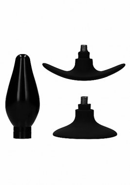 INTERCHANGEABLE BUTT PLUG ROUNDED LARGE BLACK