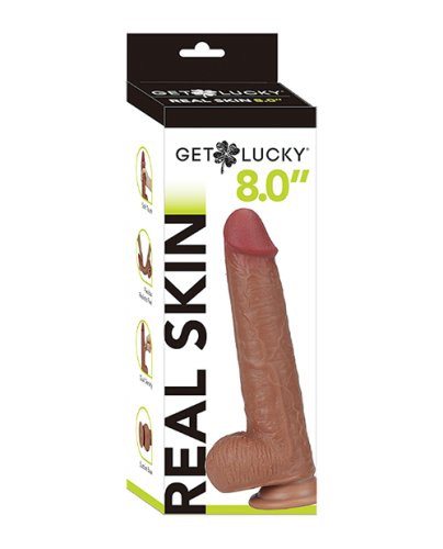 Get Lucky 8.0\" Real Skin Series - Light Brown