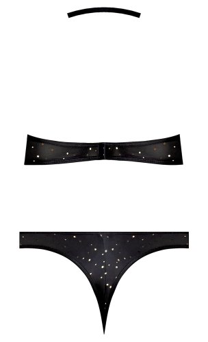 GLITZ & GLAM HALTER BRALETTE & PANTY BLACK S/M