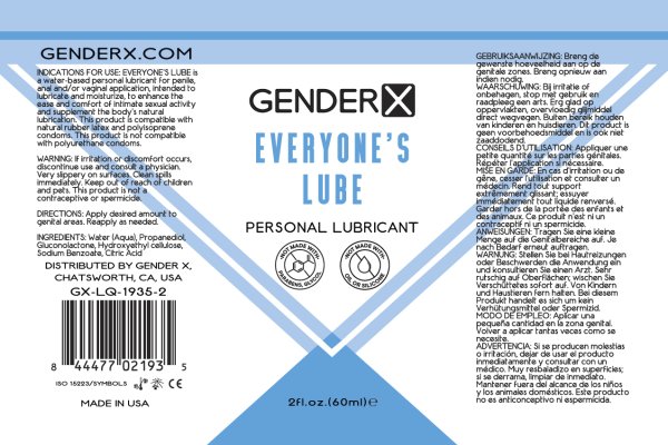 GENDER X EVERYONES LUBE 2 OZ