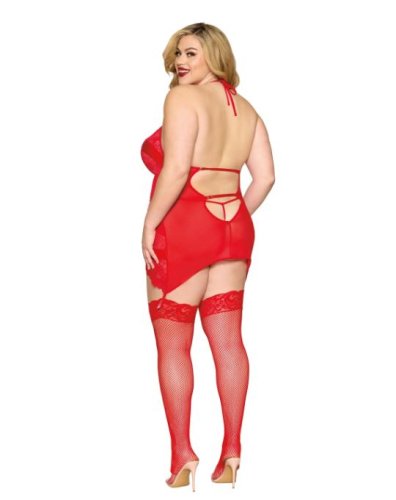 GARTER SLIP & GSTRING POINSETTIA Q/S