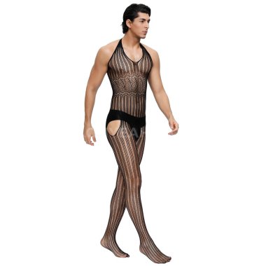 Male Bodystocking Stripe Open Back *