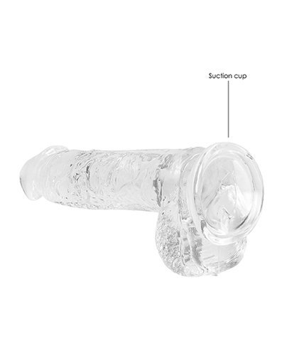 Shots RealRock Realistic Crystal Clear 6\" Dildo w/Balls - Transparent Clear