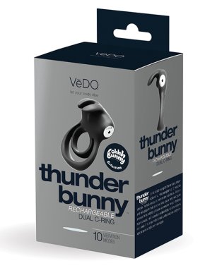 VeDO Thunder Bunny Rechargeable Dual Ring - Black Pearl