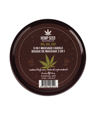 HEMP SEED 3-IN-1 MASSAGE CANDLE OH OH OH 6OZ