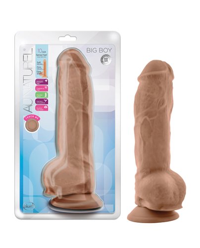 Blush Au Natural 10\" Big Boy Realistic Dildo w/Balls - Mocha