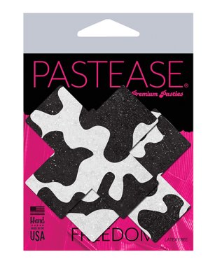 Pastease Premium Plus X Cow Print Cross - Black/White O/S
