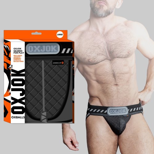 PACKER, industrial quilted cargo strapjock, BLACK PUFF, SMALL