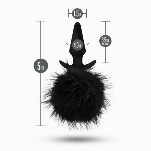 Anal Adventures - Rabbit Tail Plug Black