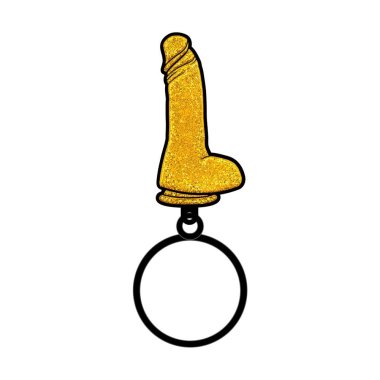 Gold Glitter Dildo Keychain