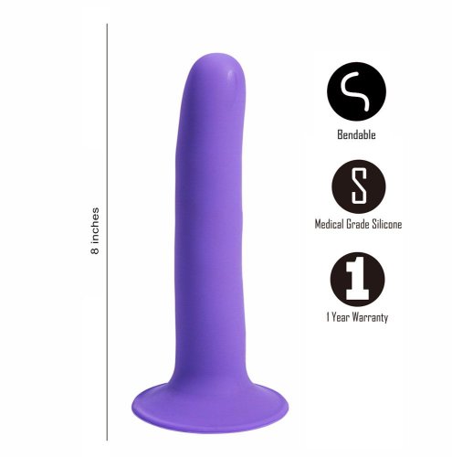 MARIN 8 IN POSABLE SILICONE DONG PURPLE