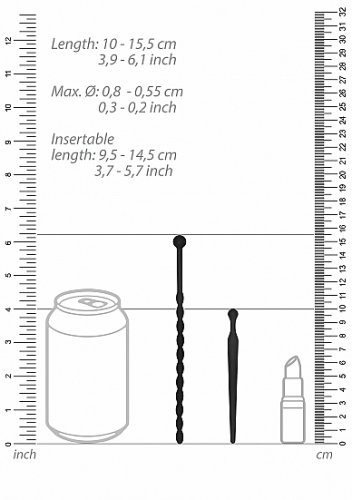 SILICONE BEGINNERS PLUG SET URETHRAL SOUNDING BLACK