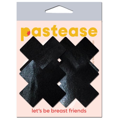 PASTEASE PETITE PLUS X FAUX LATEX BLACK CROSSES