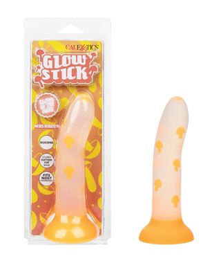 Glow Stick Mushroom Suction Cup Glow-in-the-Dark Dildo - Orange