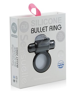 Nu Sensuelle Rev Silicone 7 Function Bullet Ring w/Flutter Tip - Black