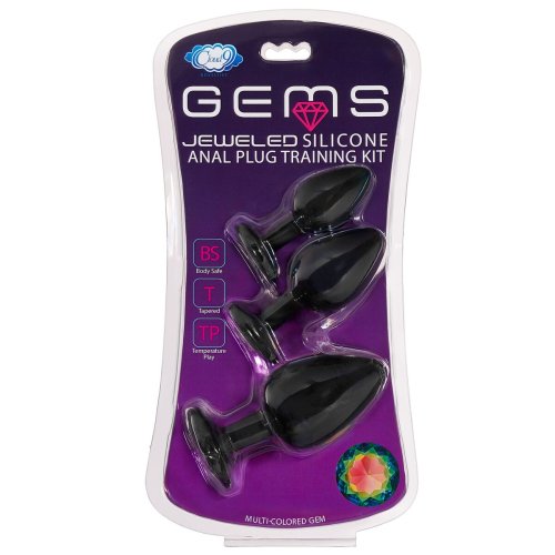 CLOUD 9 GEMS BLACK SILICONE ANAL PLUG KIT