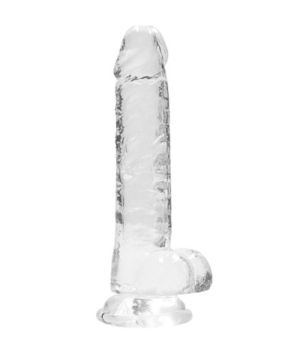 Shots RealRock Realistic Crystal Clear 7\" Dildo w/Balls - Transparent Clear