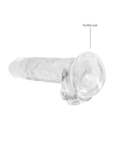 Shots RealRock Realistic Crystal Clear 7\" Dildo w/Balls - Transparent Clear