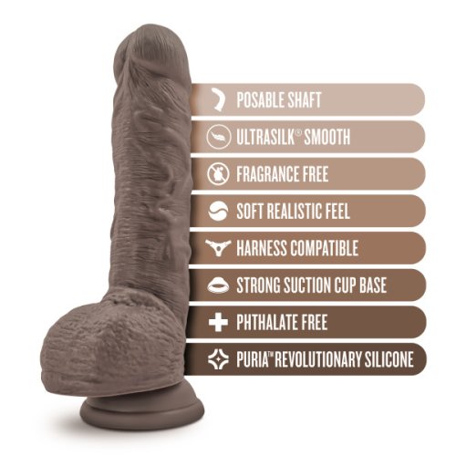 DR SKIN DR MASON 9IN DILDO W/ SUCTION CHOCOLATE