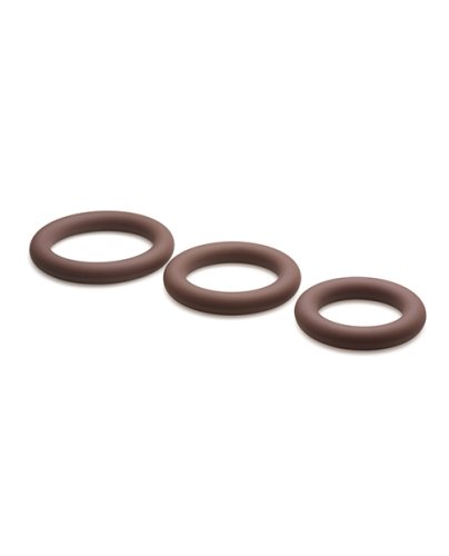 Curve Toys Jock Silicone Cock Ring Set of 3 - Dark