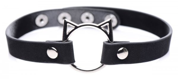 MASTER SERIES KINKY KITTY RING SLIM CHOKER BLACK