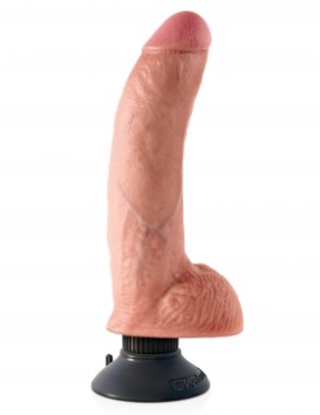 KING COCK 9 IN COCK W/BALLS FLESH VIBRATING