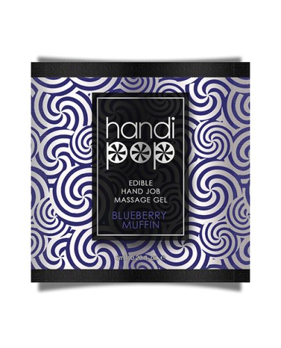 Handipop Hand Job Massage Gel Single Use Packet - 6 ml Blueberry Muffin