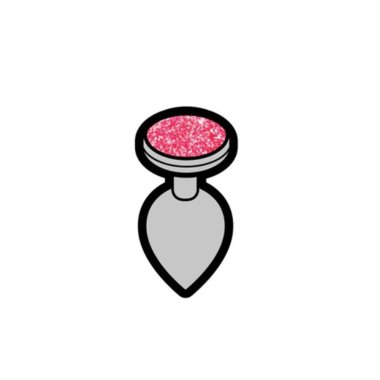 Enamel Pin: Gem Butt Plug - Pink/Silver