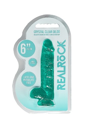 REALROCK 6IN REALISTIC DILDO W/ BALLS TURQUOISE