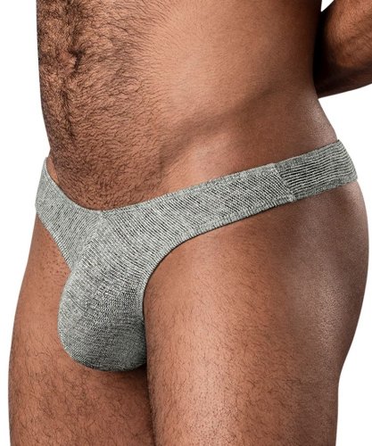 RIBBED & READY THONG GREY S/M