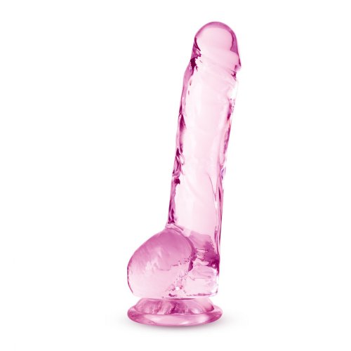 NATURALLY YOURS 8IN ROSE CRYSTALLINE DILDO