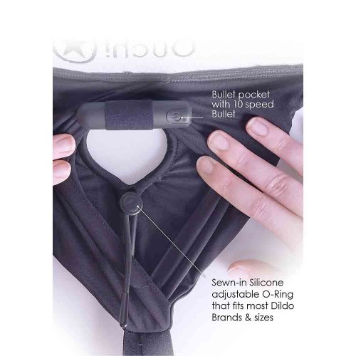 Vibrating Strap-on Boxer - Black - M/L