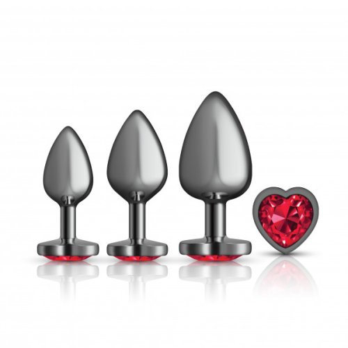 CHEEKY CHARMS METAL BUTT PLUG GUNMETAL HEART