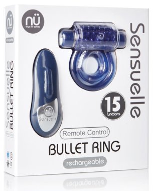 Nu Sensuelle Endure Ultra Flex Remote Control Rechargeable Bullet Ring - Blue
