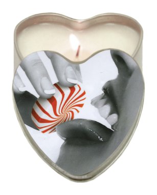 Earthly Body Suntouched Hemp Edible Candle - 4.7 oz Heart Tin Peppermint