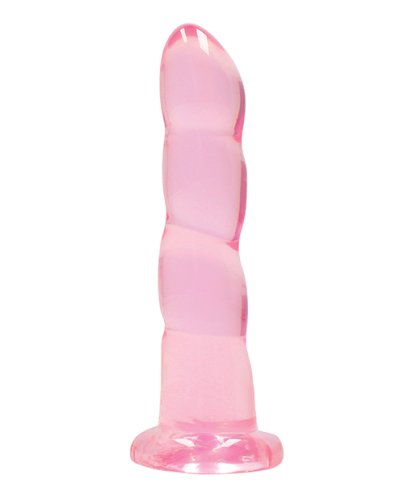 Shots RealRock Crystal Clear Non Realistic 7\" Dildo - Pink