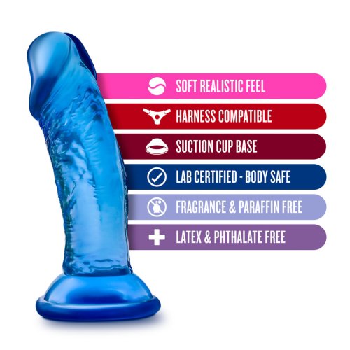 B YOURS SWEET N\' SMALL 4IN DILDO W/ SUCTION CUP BLUE