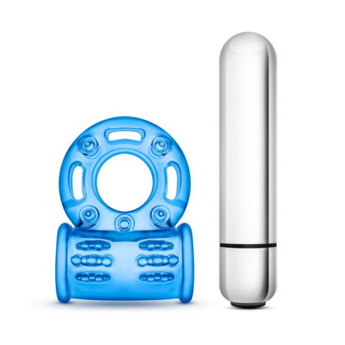 STAY HARD 10 FUNCTION BULL RING BLUE VIBRATING