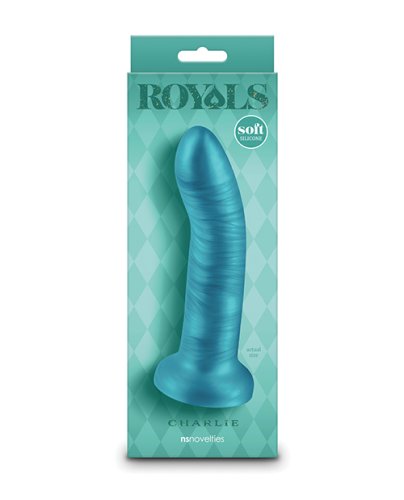 Royals 6\" Charlie Curved Dildo - Metallic Teal