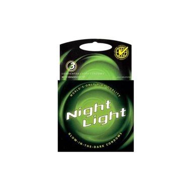Night Light Glow In Dark Condoms - 3pk