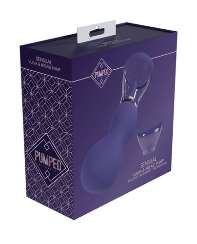 Shots Pumped Sensual Rechargeable Vulva & Breast Pump - Purple