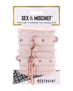 Sex & Mischief Peaches 'n CreaMe Fur Handcuffs