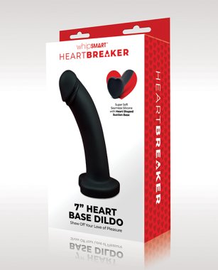 WhipSmart Heartbreaker 7" Heart Based Dildo - Black/Red